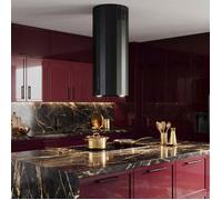 Hotte îlot - GURARI - GCH P 891 BL Diamond - 40 cm - Moteur BLDC 850 m³/h - Noir mat