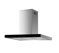 Hotte îlot Respekta/Hotte îlot 90 cm/Boîtier en acier inoxydable avec écran en verre noir/Fonction d'extraction et de recyclage d'air / CH44099GISAM / A / 58-73 dB