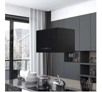 Hotte îlot suspendue - vidaXL - LCD tactile - 55 cm - Noir - Acier enduit de poudre - 3 vitesses - Filtre à charbon