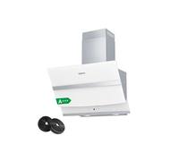 Hotte inclinée 60cm - 650m³/h - 4 Vitesses - Booster Fonction Hotte de Cuisine - Tactile et Wi-Fi Contrôler - Blanche - 736NWH60