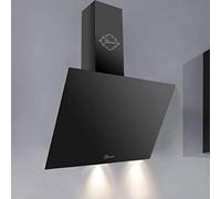 Hotte Inclinée 80 cm Noir GURARI GCH 286 BL 8 Prime, hotte de cuisine 80cm, hotte murale 1000m³/h, verre noir, TouchControl, télécommande, minuterie
