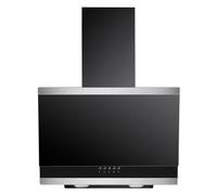 Bomann, Hotte Inclinée à LED Noir DU7610-G-Noir, 60 cm, Système de Ventilation Périphérique, Débit d'Air 326 m³/h, 3 Niveaux de Puissance, Éclairage LED Blanc Chaud, Fonction Recyclage ou Évacuation