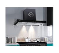 Hotte Murale - - 462 BL 9 Pr - Noir - 90 cm - Aspiration 1000m³/h