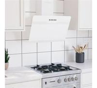 vidaXL - Hotte murale 60 cm - Acier et verre trempé - Blanc