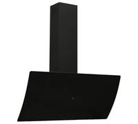 vidaXL Hotte murale 90 cm Acier et verre trempé Noir