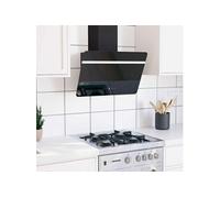 VidaXL Hotte décorative 60 cm C Acier inoxydable/Verre trempé Noir