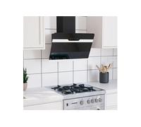 vidaXL Hotte murale 60 cm Acier et verre trempé Noir