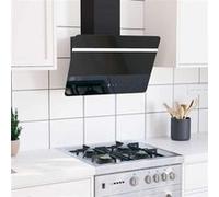 vidaXL Hotte murale 60 cm Acier et verre trempé Noir