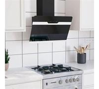 vidaXL Hotte murale 60 cm Acier et verre trempé Noir