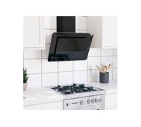 vidaXL Hotte murale 60 cm Acier inoxydable et verre trempé Noir
