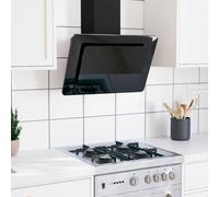 Hotte Murale 60 cm Acier Inoxydable et Verre Trempé Noir Aspirante vidaXL