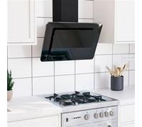 vidaXL Hotte murale 60 cm Acier inoxydable et verre trempé Noir
