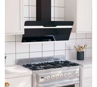 vidaXL Hotte murale 60 cm Acier et verre trempé Noir