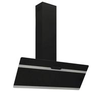 Hotte murale 90 cm Acier et verre trempé Noir