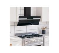 Hotte murale - vidaXL - 90 cm - Acier et verre trempé - Noir - 3 vitesses - LED