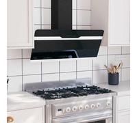 Hotte Murale 90 cm Acier et Verre Trempé Noir Aspirante Cuisine Maison vidaXL