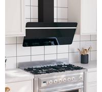 Hotte Murale 90 cm Acier et Verre Trempé Noir Aspirante Cuisine Maison vidaXL