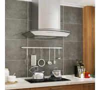 Hotte Murale 90 cm Acier Inoxydable LED Aspirante de Cuisine Maison vidaXL
