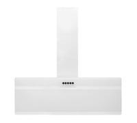 Hotte murale - Acier et verre trempé - 90 cm - Blanc - 3 vitesses - Lampe LED