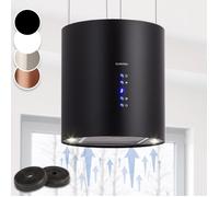 Klarstein Hotte îlot Barett 35 cm 521,8 m³/h Noir AP