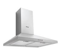 Candy CCE116-1XGG Hotte aspirante 60 cm, 3 niveaux de puissance, 25 W, 285 m3/h, filtres à carbone, 2 panneaux en aluminium anti-graisse, éclairage LED, 52 dB, classe A, acier inoxydable