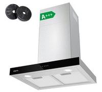 Hotte décorative murale Ciarra A++ hotte tactile 60cm - 650m3/h - 4 vitesses - 2pcs filtres ? charbon - recyclage ou evacuation - led - inox - cbcs6102