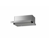 Hotte télescopique encastrable Heinner HTCH-F660IX, Aspiration 611,79 m3/h, 1 moteur, éclairage LED, 59,5 cm, Inox