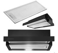 Hotte télescopique - JANSHOP - 50 cm - Noire - BT-234 - Éclairage LED 2 W - Extraction et absorption - Débit 200 m3/h