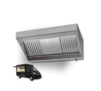 Hotte Trapèze Statique Inox 304 Murale Cuisine Pro Restaurant Snack Fast Food Food Truck - Filtres Inclus - Finition Brillante - Dimensions 100/150x75/90x55 cm (1500x750x550)