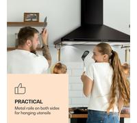 Klarstein Hotte Aspirante 90 cm, Hottes de Cuisine avec Filtre de Hotte en Aluminium, Débit d'Air Puissant de 645m³/h, Eclairage LED, Extracteur d'Air Silencieux, Hotte Efficace avec Evacuation