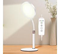 Hottoerak Lampe Luminothérapie, 10000 Lux Lampe Lumière du Jour Sans UV Avec 3 Températures de Couleur, 9 Luminosité Luminothérapie Lampe Avec Col de Cygne 360°, Au Bureau et à la Maison