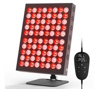 Hottoerak Panel de lámpara de luz roja, lámpara infrarroja de 62 W, luz roja de 660 nm y 850 nm con 80 LED, 5 niveles de brillo, temporizador de 10/20/30 minutos