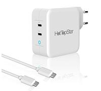 HotTopStar Chargeur USB C 100W avec 1.8m Cable, GaN PD3.0 Chargeur Rapide et Compact, 2 Ports Type-C Adaptateur pour Mac Book Pro/Air, pour iPhone 16/1514/13/12, Pixel 8, Steam Deck