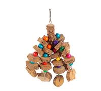 Hottptyer Jouet en bois coloré à suspendre pour oiseaux | Favorise le broyage du bec et l'exercice à travers le jouet à mâcher dans des cages en bois de poivre et perles colorées
