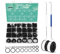 HOTUT 1020 Pièces 20 Tailles Joints Toriques, Joint Torique Noirs Kit d'assortiment, Faucet Washer Assortment Kit, OD 5 mm-30 mm pour Robinet, Véhicule Climatisation, Electroménagers, Roulement, Pompe