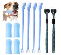 HOTUT 10Pcs Brosses à Dent pour Chien, Triple de Doubles Tête, Doigts, Kit de Nettoyage Dentaire pour Pet,Élimine la Plaque Dentaire,Chien Accessoires,pour Petits, Moyens et Grands