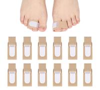 HOTUT 12 Pcs Bandages pour Orteils, Redresseur D’orteil Réutilisable, Évite les Traumatismes Secondaires, Attelles D’orteils pour Chevauchement des Orteils, Pinces Cassées, Chevauchantes, Courbées