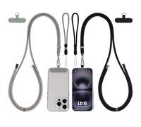 HOTUT 2 Cordons Tour de Cou Réglable pour Téléphone Portable + 2 Dragonnes de Téléphone + 4 Patchs de Sangle de Téléphone, Laniere Telephone portable Longue en Nylon Compatibles avec des Smartphones