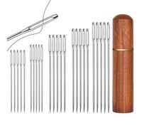 HOTUT Aiguille a Laine Aiguille à Coudre, 25 pcs Aiguilles à Main, 5 Tailles Aiguilles à Broder, avec Tube de Rangement, Grande Aiguille à Coudre & Broder, Aiguilles couture pour Broderie, Tricot