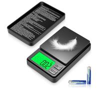 HOTUT Balance de poche, 1000 g/0,01 g, avec écran LCD, portable, compacte, balance d'or, de monnaie, de bijoux, mini balance de cuisine, balance numérique multifonctionnelle, pour aliments, bijoux