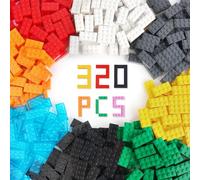 HOTUT Blocs de Construction Classiques - 320 Pièces 2x4, Grand Ensemble DIY Créatif pour Enfants 6 Ans et Plus