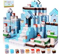 HOTUT Blocs de Construction Magnétiques 3D, 96 Pièces Blocs de Construction Magnétiques pour Construire Un Monde d'aimants de Min, Jouet Montessori à partir, Cadeaux pour Filles et Garçons 3+ Ans