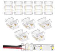 HOTUT Connecteurs Ruban LED, 10 Pcs Kit Connecteur Ruban LED de 2 Pin, Connecteurs Rapides LED de 10mm,Connecteurs de Bande Lumineuse LED pour Aux Bandes RGB LED COB