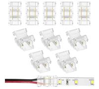 HOTUT Connecteurs Ruban LED, 10 Pcs Kit Connecteur Ruban LED de 2 Pin, Connecteurs Rapides LED de 8mm,Connecteurs de Bande Lumineuse LED pour Aux Bandes RGB LED SMD 5050