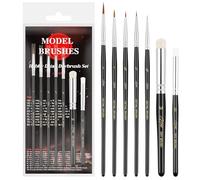 HOTUT Dry Brush Modélisme Pinceaux, 5 Pinceauxs Fin Peinture + 2 Drybrush, Professionnels Drybrush pour Miniature Huile Aquarelle Acrylique