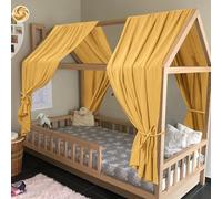HOTUT Ensemble de Décoration de lit 2 Pièces avec 2 Ciels de Lit, Longueur 270 cm, 100% Mousseline de Coton Biologique Adapté Aux Chambres de Garçons et de Filles-Orange