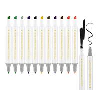 HOTUT Feutres à Alcool 12 Couleurs Double Pointe, Marqueurs de Dessin | Pinceau & Fine, pour Adultes Peinture, pour Le Dessin Esquisse Coloriage, pour Débutants Graffiti DIY Art Esquisse