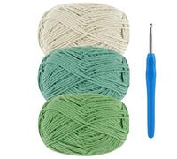 HOTUT Fils à Tricoter en Pelote de Fil, 3Pcs Pelotes de Fil Epais, kit de Crochet pour Débutants, pour Tricot Noel Loisirs Créatifs, pour Bricolage, Artisanat, Tapisserie, Plante Suspendue