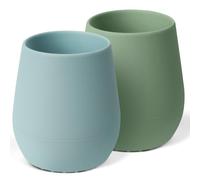 HOTUT Gobelet d'apprentissage en Silicone, 2 Pièces 60ml Tiny Cup pour Bébé, Tasse Apprentissage Bébé avec Poignées Ergonomiques Faciles à Saisir, pour la Formation à l'alimentation des Nourrissons