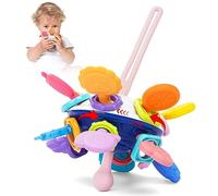 HOTUT Jouet Dentition Bebe Balle pour Naissance 0-3 Mois, Sensorielle Jeux d’Eveil Hochet Bébé de développement, Educatif Cadeau Enfant 0 3 6 9 12 Mois Fille et Garçon (Bleu)